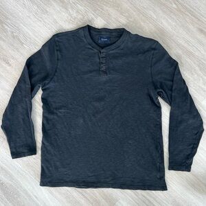 Lucky brand Men's Black Long Sleeve Henley Shirt large